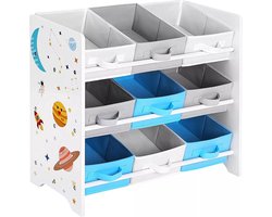 In And OutdoorMatch Kinderboekenkast Lilly - 6 vakken - Boekenkast & speelkast - 2 in 1 - Woon-, slaapkamer en kinderkamer - Hout - MDF - 63x30x60cm
