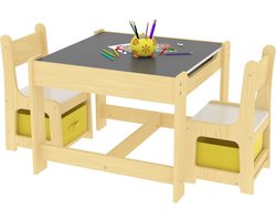 In And OutdoorMatch Kindertafel Chasity - Met 2 Stoelen - Meerkleurig - Spaanplaat en stof - Modern design