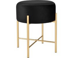 In And OutdoorMatch Kruk Keith - Rond - 44xØ35 cm - Zwart en Messing - Metaal en Stof - Modern Design