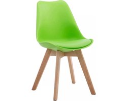 In And OutdoorMatch Leren vergaderstoel Maximillian - Groen hout - Zonder armleuning - Bezoekersstoel - Kantinestoel - Wachtkamerstoel - Eetkamerstoel - 47cm