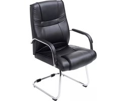 In And OutdoorMatch Luxe bezoekersstoel Orion - Zwart - kunstleer - stoel - vergadertafel - kunstleer - Zithoogte: 44 cm