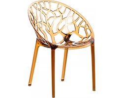 In And OutdoorMatch Trendy stoel Bailey - Met rugleuning - Thuis of beurs - Transparant goud - Zithoogte 45cm