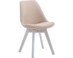 In And OutdoorMatch Vergaderstoel Demetrius - Creme - Stof - Zonder armleuning - Bezoekersstoel - Kantinestoel - Wachtkamerstoel - Eetkamerstoel - 47cm