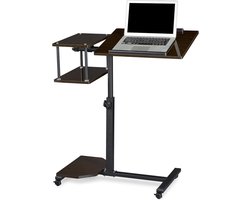 In hoogte verstelbaar Notebook Stand/Sofa Tafel Laptop Bureau met Wielen - Zwart - Relaxdays - 100x77x40cm