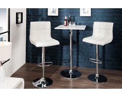 In hoogte verstelbare barstoel witte barkruk met voetensteun set van 2