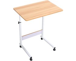 In hoogte verstelbare bedtafel met wielen - Roltafel voor laptop, bank en ziekenhuis