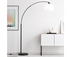 In hoogte verstelbare booglamp - vloerlamp Ø 30 cm met voetschakelaar - metaal/kunststof.