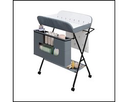 In Hoogte Verstelbare Draagbare Kinderkast - Opvouwbare Babycommode met Wielen en Opbergruimte - Multifunctioneel Baby Meubel