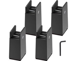 In hoogte verstelbare meubelpoten - 4 stuks, heavy duty, antislip, stabiliteit verhoger voor bed, kast, bank, tafel, stoel - bureaumeubel liftgereedschap