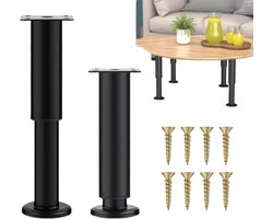 In hoogte verstelbare meubelpoten - verstelbare kastpoten - roestvrijstaal - vervangende stalen steunpoten - 2 stuks - geschikt voor bedden en kasten - zilverkleurig