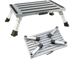 In hoogte verstelbare opvouwbare opstap voor camper en caravan - Aluminium trap met antislip