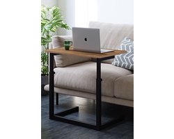 In Hoogte Verstelbare Salontafel, Hoogte: 47-73 cm, Bijzettafel, Laptopstandaard, Studeerbureau, Computerbureau, 40x60x73 cm, Pijnboom