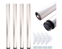 In hoogte verstelbare tafelpoten voor hoge tafels - 4 stuks - Satijn afwerking