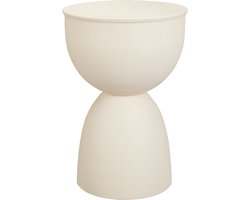In & Out Deco Bijzettafel - Metaal - Diabolo - Creme kleur - Hoog 45 cm - Rond 31 cm