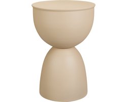 In & Out Deco Bijzettafel - Metaal - Diabolo - Zand kleur - Hoog 45 cm - Rond 31 cm