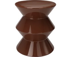 In & Out Deco Bijzettafel - Metaal - Organisch - Bruin - Hoog 36 cm - Rond 31 cm