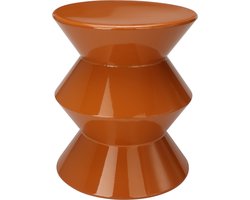 In & Out Deco Bijzettafel - Metaal - Organisch - Karamel - Hoog 36 cm - Rond 31 cm