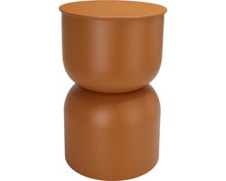 In & Out Deco Bijzettafel - Metaal - Organisch - Karamel kleur - Hoog 46 cm - Rond 31 cm