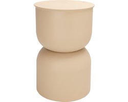 In & Out Deco Bijzettafel - Metaal - Organisch - kleur Beige - Hoog 46 cm - Rond 31 cm