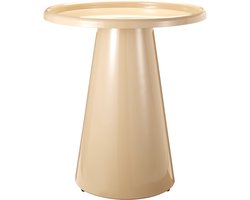 In & Out Deco Bijzettafel - Rond 43 cm - Hoog 48,5 cm - Beige glanzend