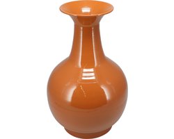 In & Out Deco Bol Vaas - Zink - Karamel - Hoogglans - 38 cm hoog - 24 cm rond