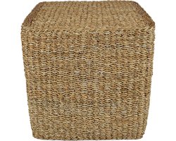 In & Out Deco Poef - Rond - Zeegras - naturel - Rond 40 cm - Hoog 38 cm
