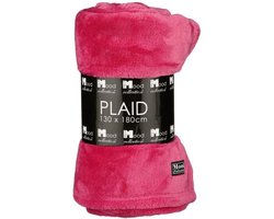 In The Mood Collection Famke Fleece Plaid – L180 x B130 cm – Fuchsia