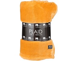 In The Mood Collection Famke Fleece Plaid - L180 x B130 cm - Geel