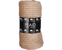 In The Mood Collection Joanne Fleece Plaid - L180 x B130 cm - Polyester - Lichtbruin