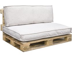 In The Mood Collection Mick Palletkussens - L120 x B80/40 x H12 cm - Beige