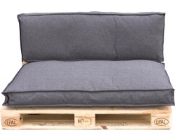 In The Mood Collection Mick Palletkussens - L120 x B80/40 x H12 cm - Donkergrijs