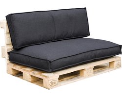 In The Mood Collection Mick Palletkussens - L120 x B80/40 x H12 cm - Zwart