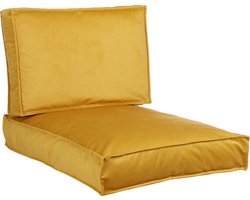 In The Mood Collection Royal Palletkussens - L60 x B80/40 x H12 cm - Velvet - Geel