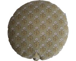 In the Mood Kussen Darell Groen H10 x D35 cm – Decoratiekussen – Rond Sierkussen voor Bank en Fauteuil