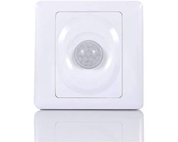 Inbouw Bewegingsmelder - Lichtschakelaar Sensor - Automatische Verlichting - Infrarood PIR Technologie - 5 Meter Bereik - Wit