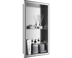 Inbouw douche-nis 30,5 cm x 61 cm – Roestvrijstalen wandnis voor badkamer, toilet en keuken