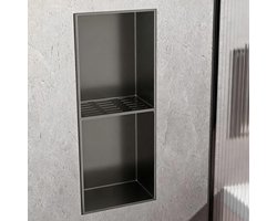 Inbouw Douche Nis - Wand Organizer - Badkamer Opbergen - Roestvrij Staal - 71 x 28 cm - Grijs