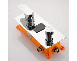 Inbouw Douche Systeem – Douche Set – Regendouche – Handdouche – Muurmontage – Zilverkleurig – Keramische Mengkraan – Roestvrijstalen Handdoucheslang 150 cm