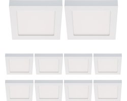 Inbouw LED plafondlampen vierkant 20 cm - Kleur en sterkte dimbaar - Voordeelverpakking - 10 stuks