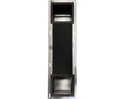 Inbouw Toilet Reserve Rolhouder met 1 WC Rolhouder RVS Mat Zwart