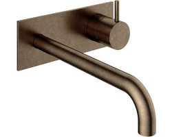 Inbouw Wastafelmengkraan Hotbath Cobber 3+3 Inbouwsysteem 1-hendel Gebogen 25 cm Verouderd Messing