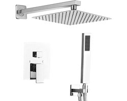 Inbouwdoucheset met regendouche en handdouche, chroom
