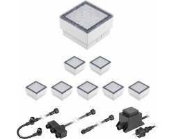 Inbouwgrondlampen Set - Buitenverlichting Tegels - Pad Verlichten - Waterdicht IP67 - 10x10cm - Warm Wit