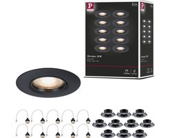 Inbouwlamp Set van 10 star rond 90 mm GU10 max. 10x10W 230V dimbaar Zwart