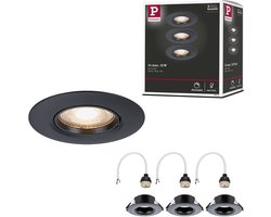 Inbouwlamp Set van 3 star rond 90 mm GU10 max. 3x10W 230V dimbaar Zwart