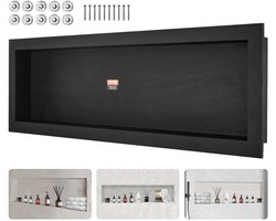 Inbouwnis - Badkamermeubel - Inbouwnis badkamer - Eenvoudige installatie - Horizontaal - 10x40.65x127 cm - Zwart
