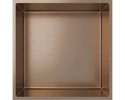 Inbouwnis Geborsteld Koper – 30x30x7 cm – Badkamer Nishoek – Luxe Wandnis Douche
