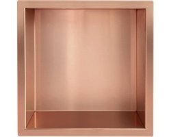 Inbouwnis - Nis Wandkast - Opbergen Decoratie - Geborsteld Koper - 30x30x7 cm - Bronze