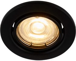Inbouwspot kantelbaar zwart rond - Met GU10 Fitting