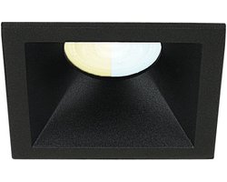 Inbouwspot Liam met Philips HUE White Ambiance - inbouw spot - Zwart - vierkant verdiepte spot - Voor binnen / woonkamer / keuken / slaapkamer - IP20 - GU10 - Buitendiameter: 80MM - boorgat: Vierkante uitsparing - min. Inbouwdiepte: 105MM
